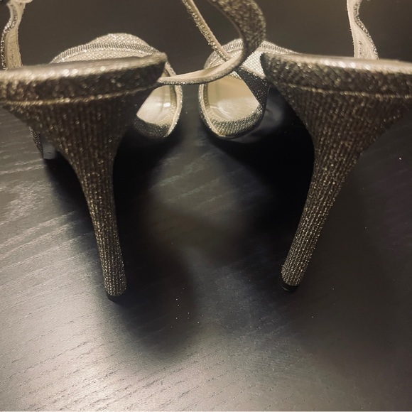 Stuart Weitzman Stiletto Slingback Sandals - Women 8.5 - Silver Metallic - Picture 8 of 8